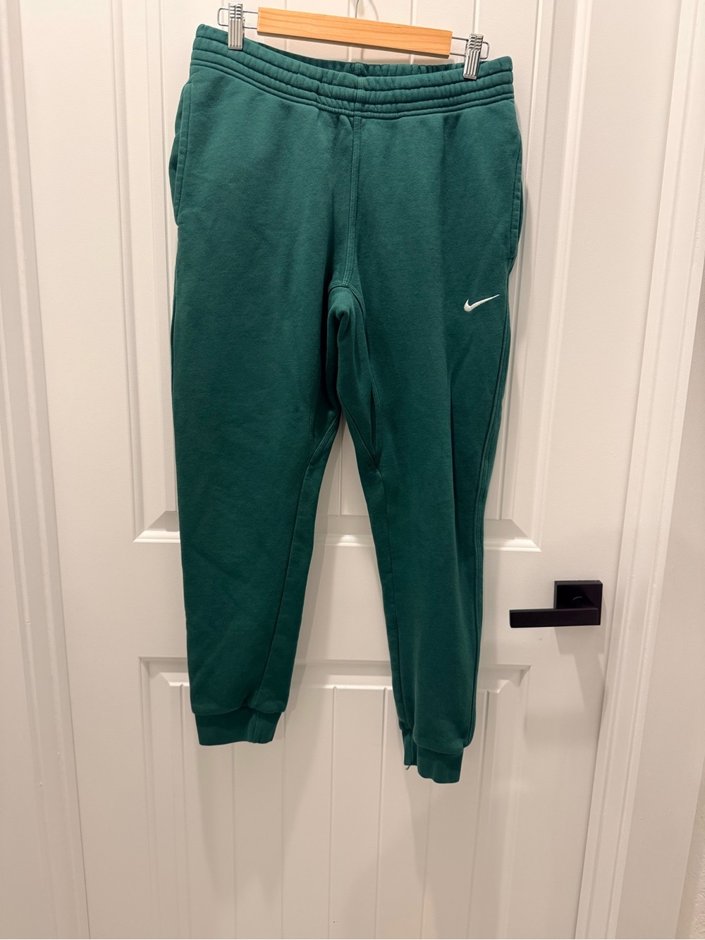Nike Women’s Green Fleece Joggers with White Swoosh